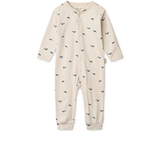 Birk printed pyamas jumpsuit - mini whale/sandy - Liewood