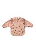 Merle ruffle cape bib - berry/pale tuscany