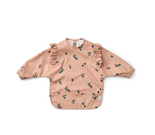 Merle ruffle cape bib - berry/pale tuscany - Liewood