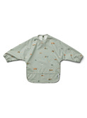Merle cape bib - vehicles/dove blue mix