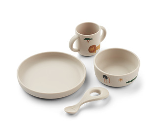 Vivi printed tableware set - safari sandy mix - Liewood