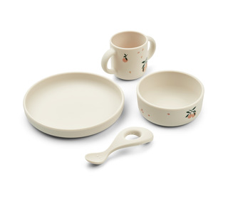 Vivi printed tableware set - peach/sea shell mix - Liewood