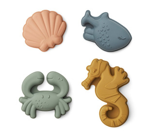 Gill sand moulds 4-pack - sea creature sandy - Liewood
