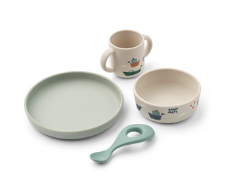 Vivi printed tableware set - sailing/sandy - Liewood