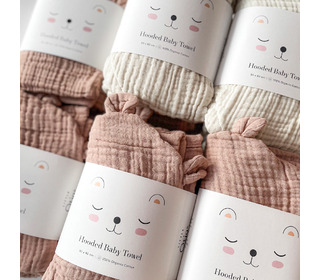 Hooded baby towel - nude - Little Otja