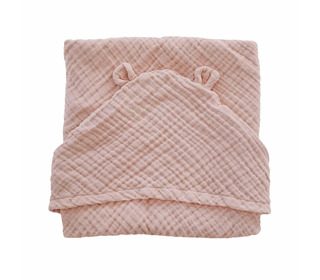 Hooded baby towel - almond - Little Otja