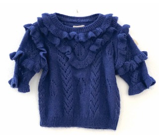 Ruffle sweater Dark blue │Longlivethequeen