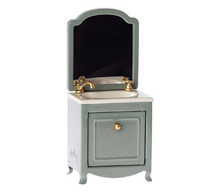 Sink dresser w. mirror, mouse - dark mint - Maileg