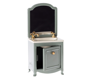 Sink dresser w. mirror, mouse - dark mint - Maileg