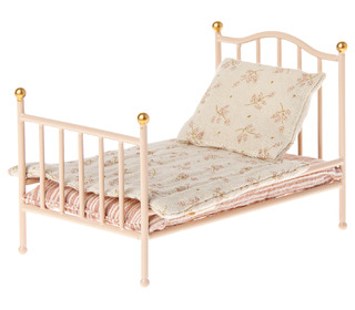 Vintage bed, mouse - rose - Maileg