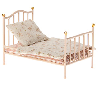 Vintage bed, mouse - rose - Maileg