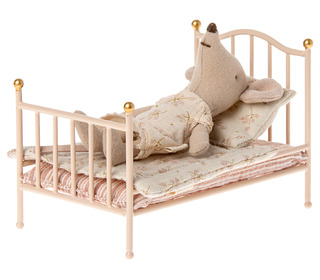 Vintage bed, mouse - rose - Maileg