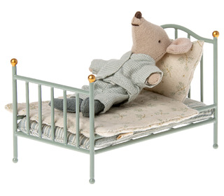 Vintage bed, mouse - mint - Maileg