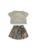 Knitted sweater and skirt for big sister mouse