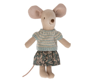 Knitted sweater and skirt for big sister mouse - Maileg