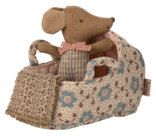 Carry cot, baby mouse - rose - Maileg