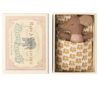 Sleepy wakey baby mouse in matchbox - rose * - Maileg