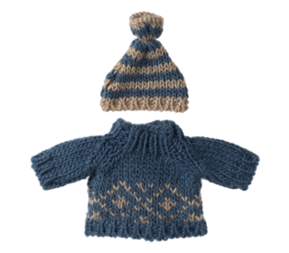 Knitted sweater and hat, dad mouse - Maileg