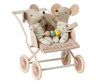 Stroller, baby mouse - rose - Maileg