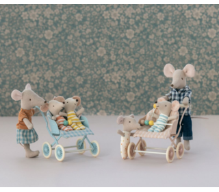 Stroller, baby mouse - rose - Maileg