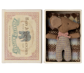 Sleepy wakey baby mouse in matchbox - rose - Maileg