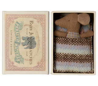 Sleepy wakey baby mouse in matchbox - rose - Maileg