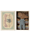 Sleepy wakey baby mouse in matchbox - blue