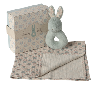 Rabbit rattle set - mint - Maileg