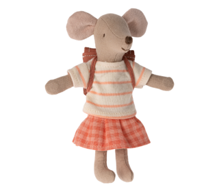 Tricycle mouse, big sister - coral - Maileg
