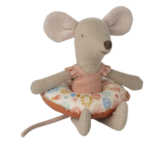Beach mouse with float, little sister - flower - Maileg