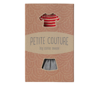 Knitted sweater and skirt, big sister mouse - Maileg