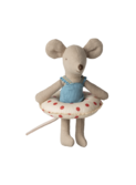 Beach mouse with float, little sister - red dots