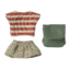 Clothes and bag, big sister mouse - green - Maileg