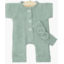 Combinaison Lili et son headband en gaze de coton - vert baltique - Minikane