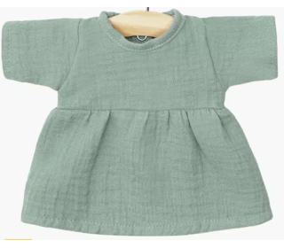 Robe Faustine en coton double gaze - vert baltique - Minikane