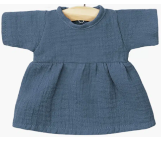 Robe Faustine en coton double gaze - bleu outre-mer - Minikane