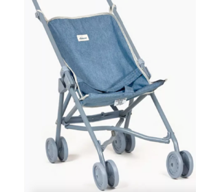 Poussette poupée - Jean bleu clair sur chassis bleu intégral - Minikane