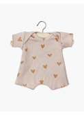 Babies - body shorty en maille côtelée - petits coeurs roses