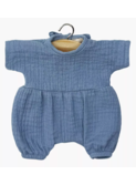 Babies – Barboteuse Noa en gaze de coton - bleu jean