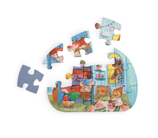 Mini puzzel (4 x 12 st) - Les Minouchkas - Moulin Roty