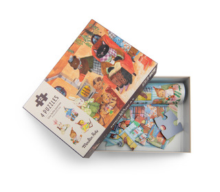 Mini puzzel (4 x 12 st) - Les Minouchkas - Moulin Roty