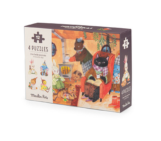 Mini puzzel (4 x 12 st) - Les Minouchkas - Moulin Roty