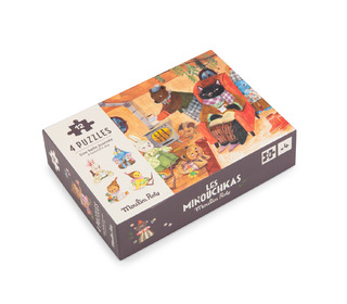 Mini puzzel (4 x 12 st) - Les Minouchkas - Moulin Roty