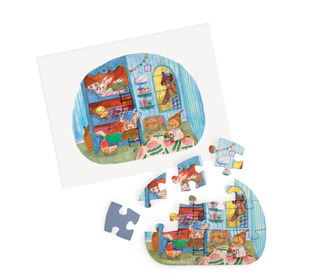 Mini puzzel (4 x 12 st) - Les Minouchkas - Moulin Roty