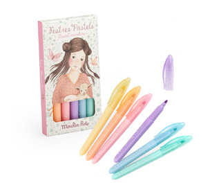 6 feutres pastels - Les Rosalies - Moulin Roty