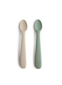 Silicone feeding spoons 2 pack - cambridge blue/shifting sand