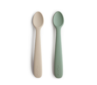 Silicone feeding spoons 2 pack - cambridge blue/shifting sand - Mushie