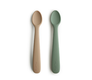 Silicone feeding spoons 2 pack - dried thyme/natural - Mushie