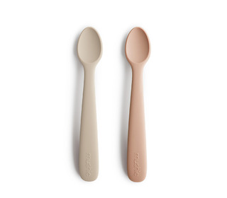 Silicone feeding spoons 2 pack - blush/shifting sand - Mushie