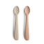 Silicone feeding spoons 2 pack - blush/shifting sand - Mushie